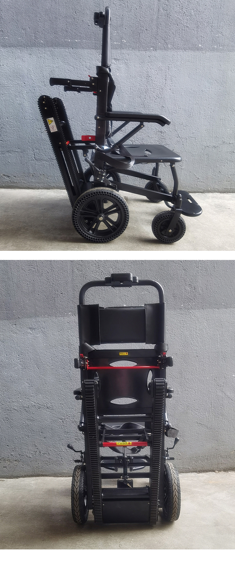 新菲乐电动爬楼轮椅车爬楼机老人残疾人爬楼车载重王智能上下楼梯手拉