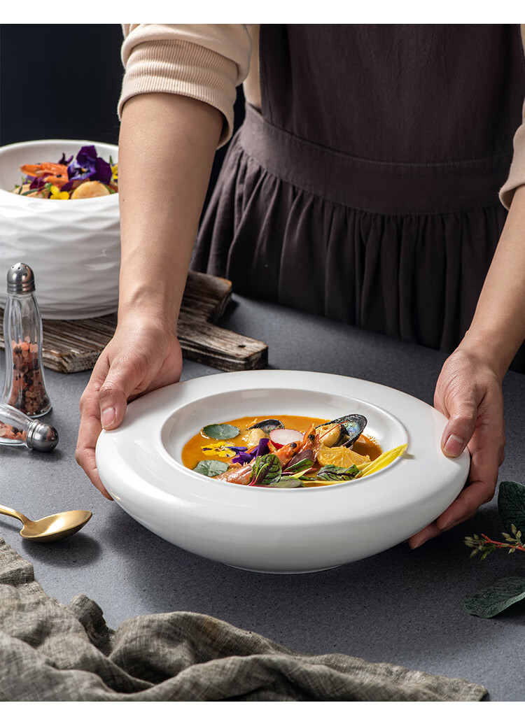 驰度保温菜盘法餐摆盘西餐盘个性五星级酒店分子料理餐具冷菜盘子深盘