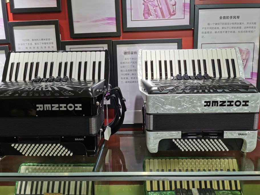 霍纳牌72贝斯三排簧手风琴德式工艺音色优美超轻 珠光白【图片 价格