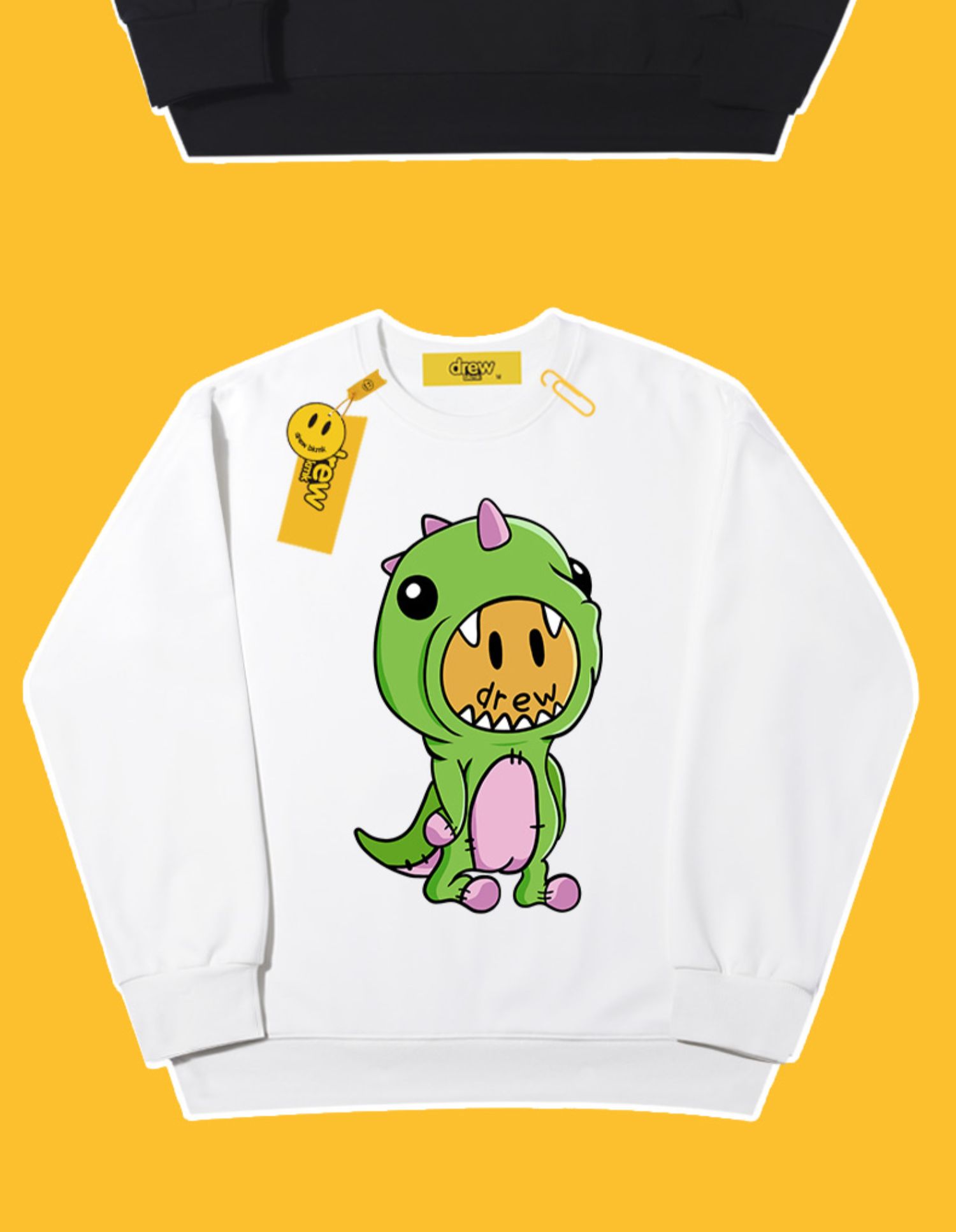 drew笑脸卫衣小恐龙高街ins超火潮情侣装贾斯丁比伯同款2022秋季