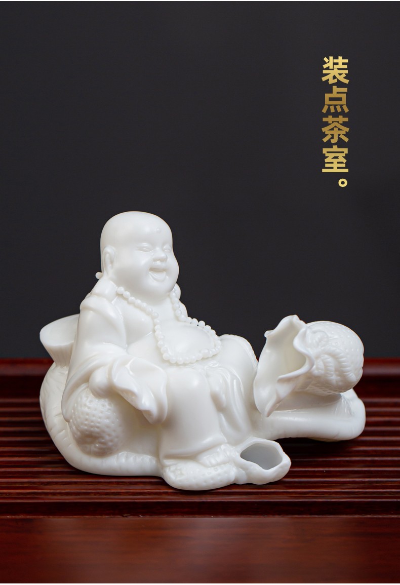 南北茶堂白瓷茶宠摆件新中式传统家居客厅摆件茶桌工艺品羊脂玉功夫