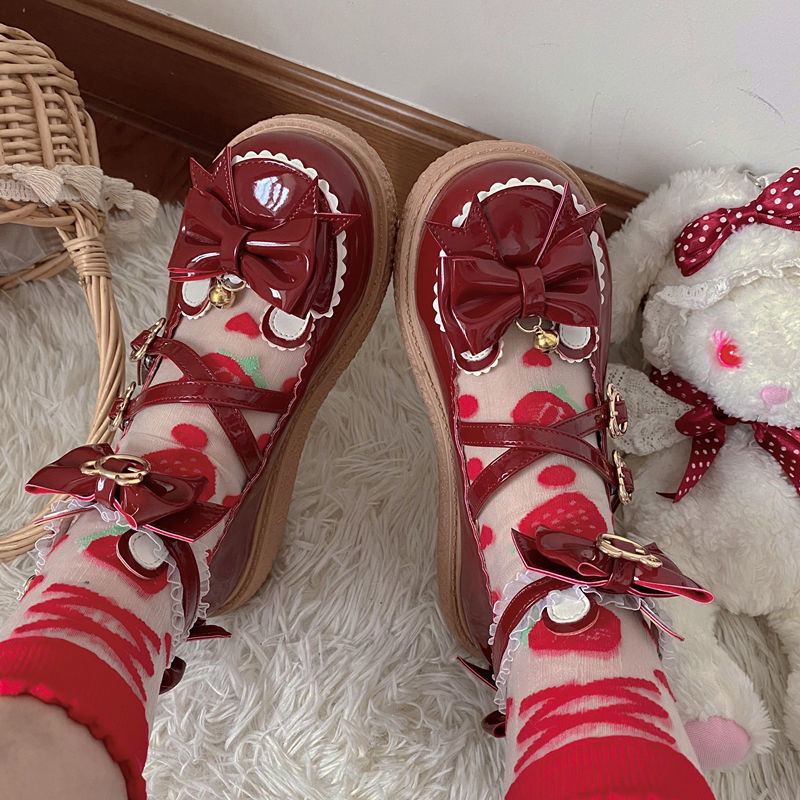 lo鞋冬lolita软妹鞋圆头jk鞋子女日系小皮鞋学院风可爱甜美基础款大头