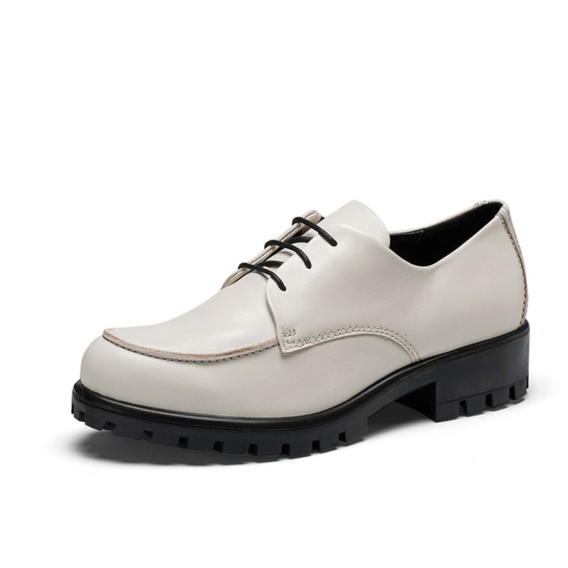 现货】ecco爱步乐福鞋女 2022秋冬新款粗跟厚底休闲单鞋简约通勤皮鞋