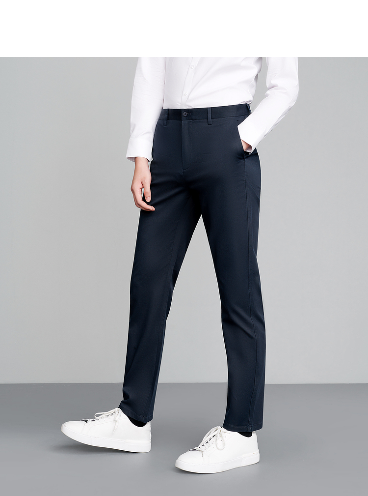 hla海澜之家莫代尔纤维混纺休闲裤简约大方男裤hkcad1d062a 藏青花纹