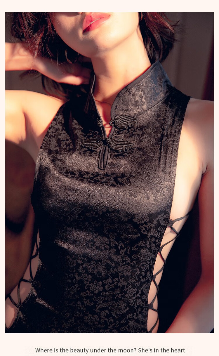 液体旗袍短裙妖娆衣服异型女衣少女的口水侧衩裙妖连衣裙 裙妖连衣裙