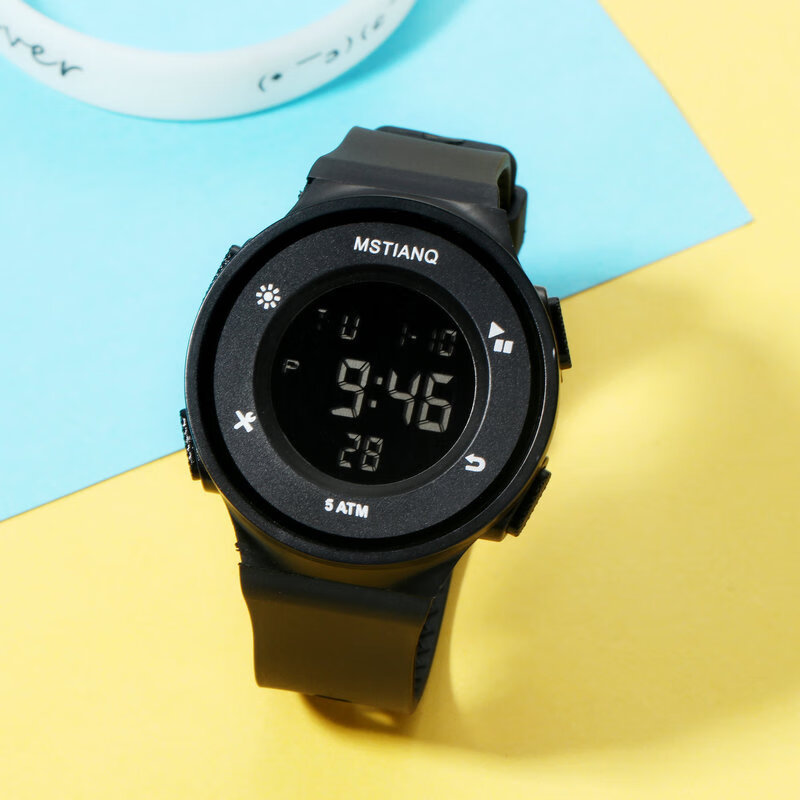 mreurio电子表男简防水潮流高中青少年初中运动男孩多功能休闲女表