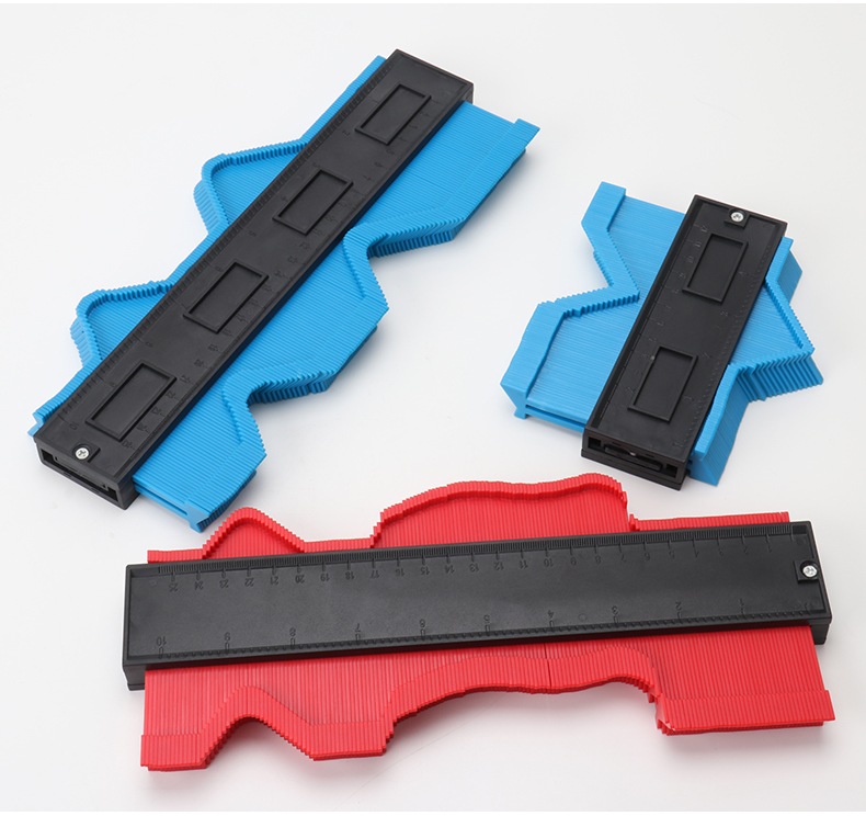 多功能取型器多功能不规则形状取角度仿形取弧器轮廓尺木工取样蓝色