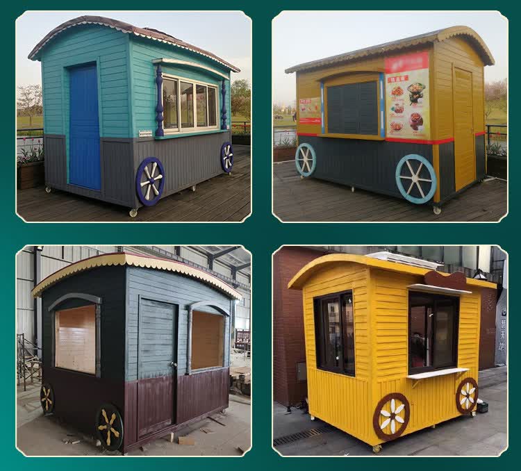 尚锦匠 户外可移动防腐木售货亭木制售票亭售卖亭岗亭室外小木屋摊位