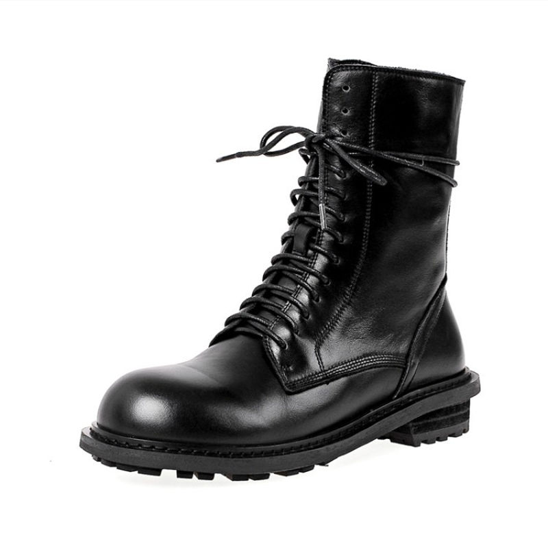 tuvic品牌马丁靴女英伦风2020新款秋冬季帅气高帮鞋女士中筒军靴机车