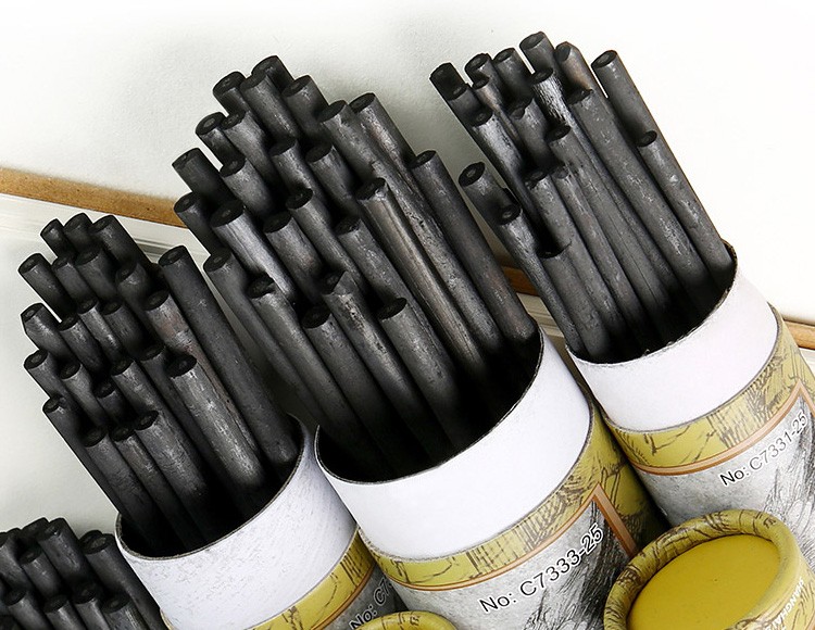 马利c7345棉柳木炭条5支素描绘画速写木炭条cf732715方形棉柳木碳条