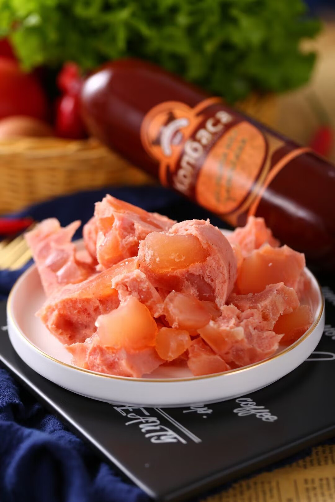 五折俄罗斯风味纯肉牛蹄筋香肠火腿即食牛筋烤肠地道美食下酒菜350g牛