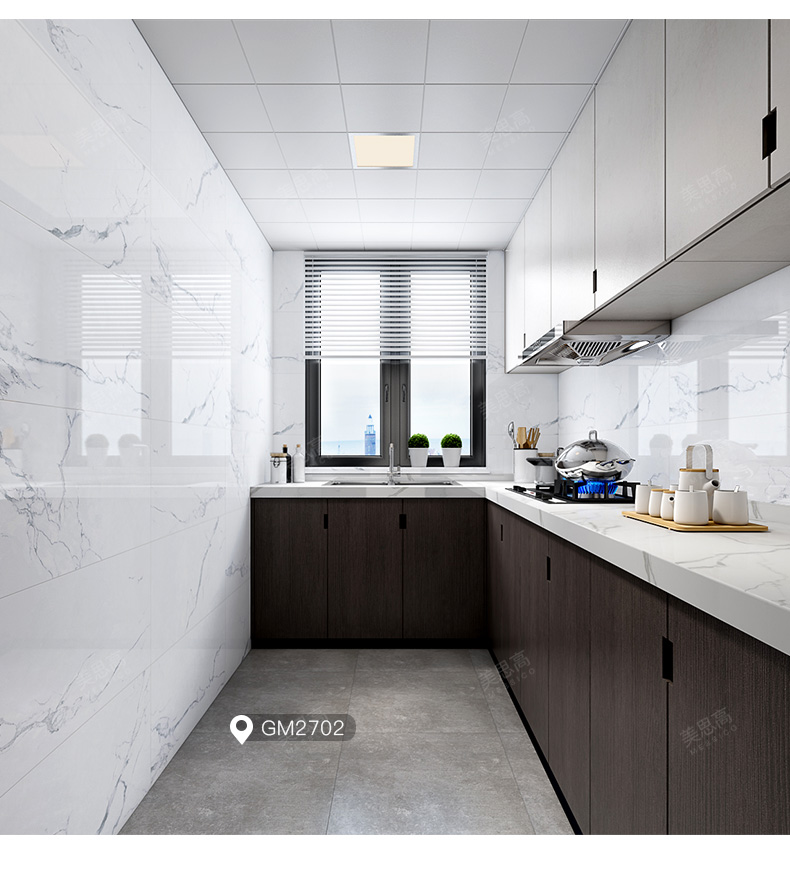 美思高 全瓷通体大理石客厅瓷砖卫生间墙砖400x800厨房地砖餐厅墙面砖