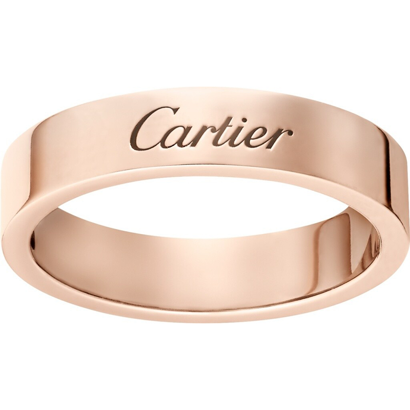 cartier卡地亚c系列结婚对戒经典款玫瑰金铂金c字母标志单枚玫瑰金 宽