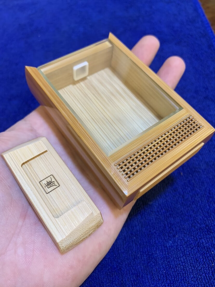 竹蛉盒 曹自康系列黄蛉盒竹蛉盒金钟盒 鸣虫用具竹盒 7号云妃竹音箱