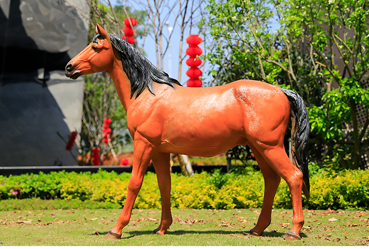 仿真马摆件玻璃钢动物大落地雕塑户外草坪赛马场庭院商场装饰公园林