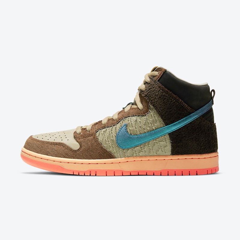 【盛疆】耐克nike sb dunk high 高帮板鞋男 女 联名滑板鞋 情侣款 棕