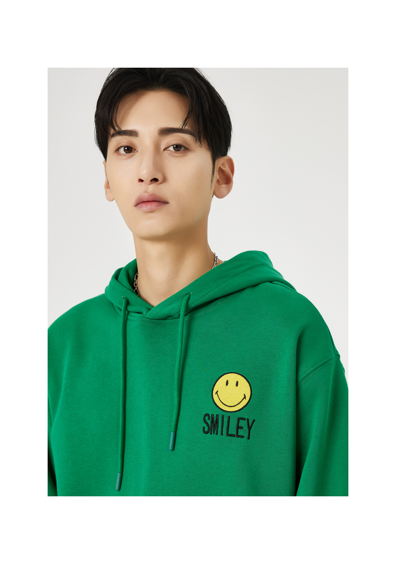 smiley笑脸卫衣2022秋季新款上衣男女连帽百搭情侣潮牌刺绣套头衫