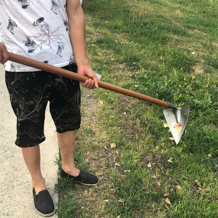 三角锄头开沟起垄长木柄大小松土园艺种植尖锄工地开沟锄锰钢加厚大