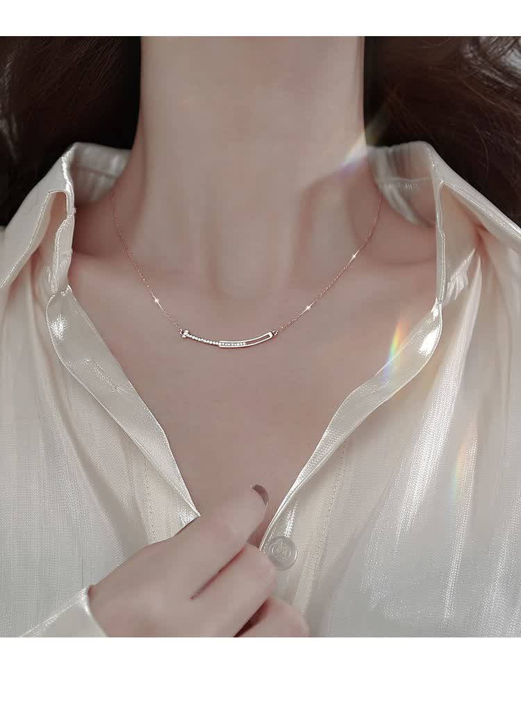 s925银微笑项链(银色)【图片 价格 品牌 报价】-京东