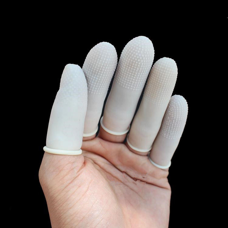 加厚防滑耐磨乳胶麻点手指套橡胶防护点钞翻页护指一次性手指头套