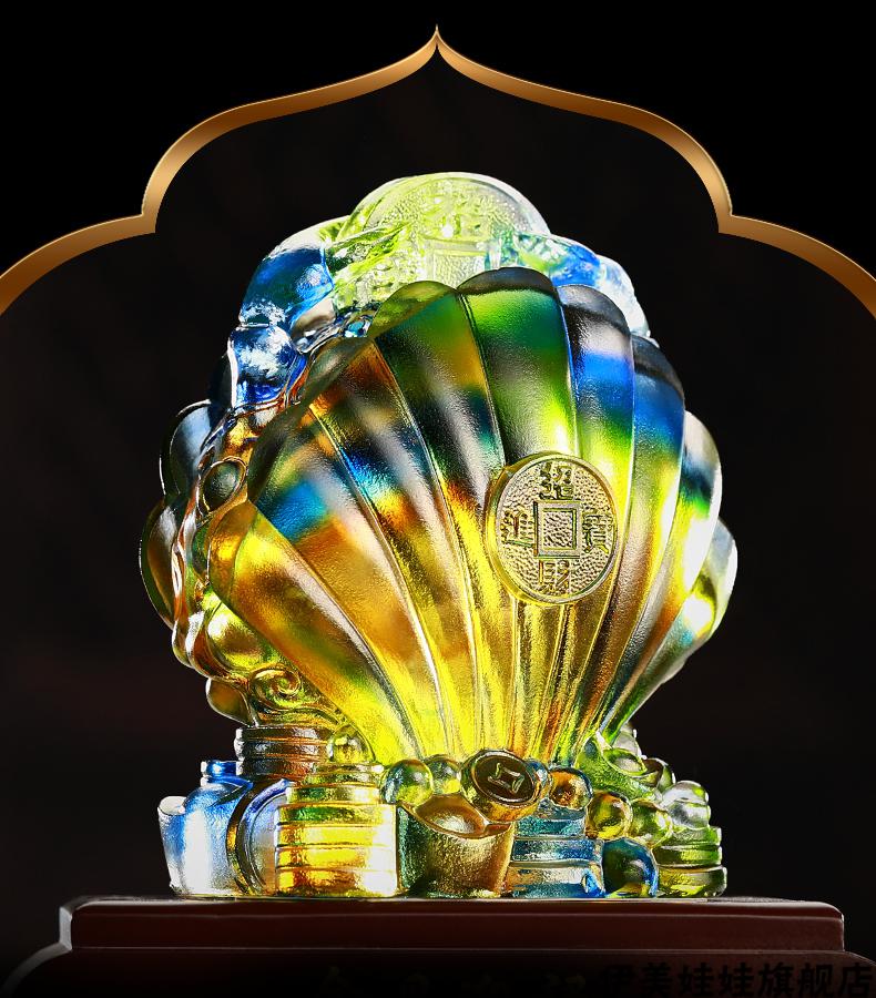 2022新款易明居金贝迎禄琉璃宝懿七彩琉璃摆件2022年虎年吉祥物办公室