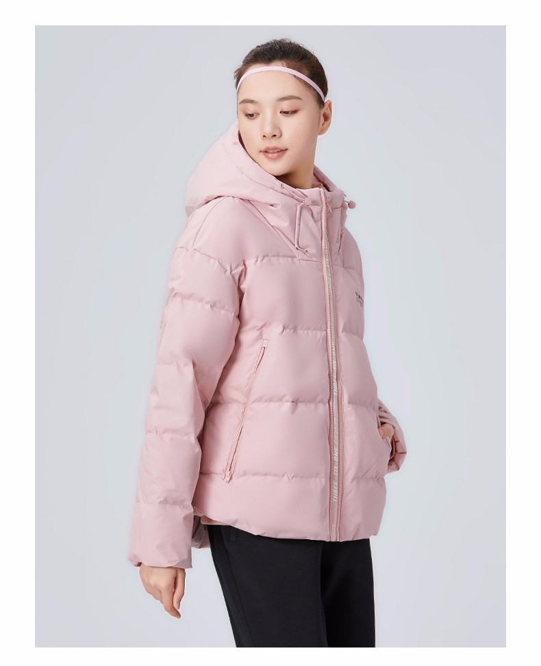 361度运动羽绒服女装短款加厚保暖冬季新款连帽休闲羽绒外套女x3基础