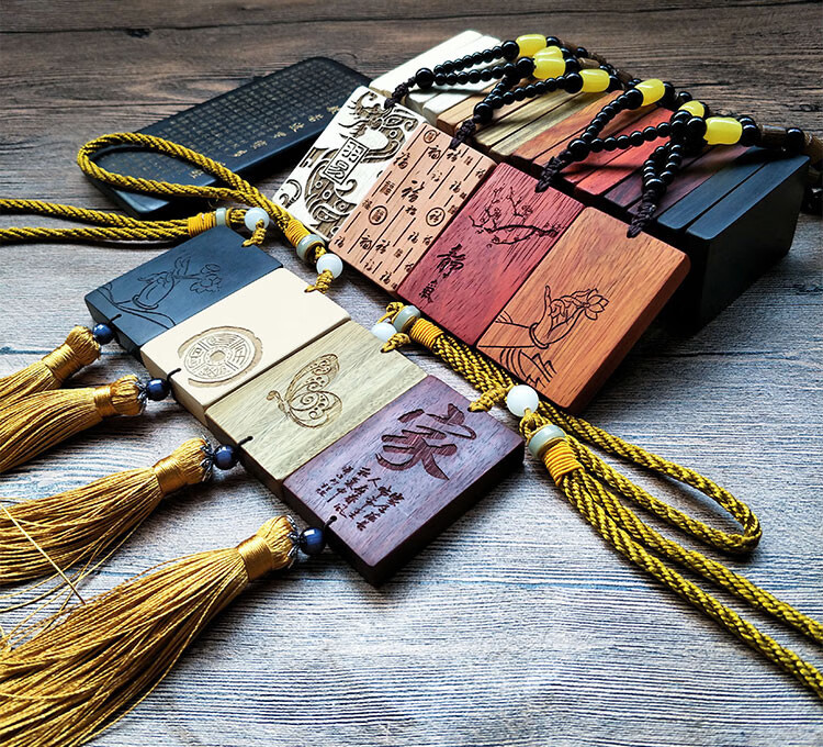 木令牌 汉服腰牌定制挂件雕刻名字图案实木质令牌签到木牌木头车挂