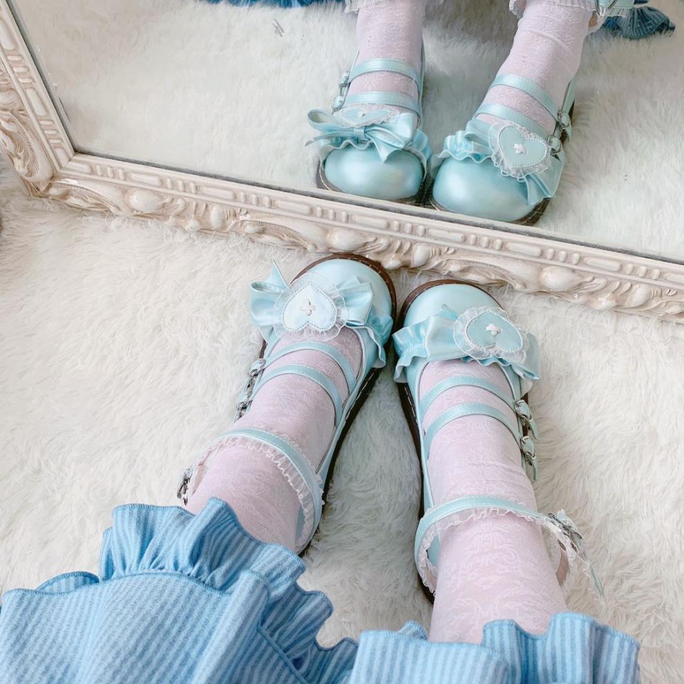 春节不打烊nfim洛丽塔鞋子lolita软妹可爱大头鞋日系厚底学生鞋黑色34