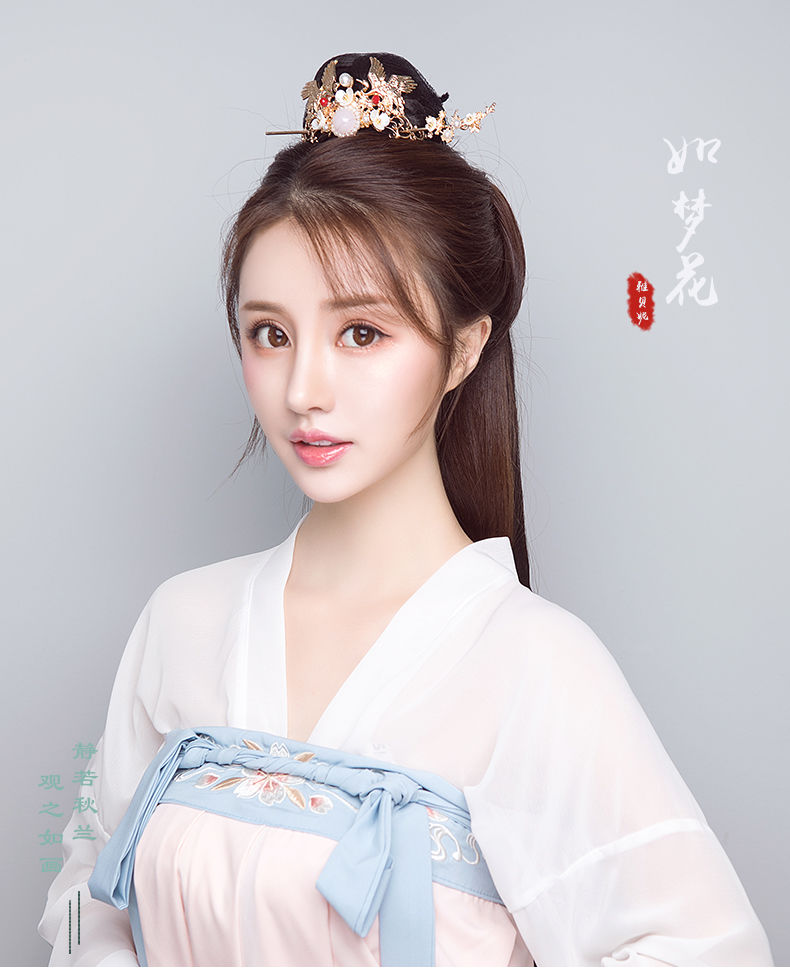 古风汉服发簪子插梳发饰仙女顶簪发冠头饰品古装步摇盘发钗子配饰1