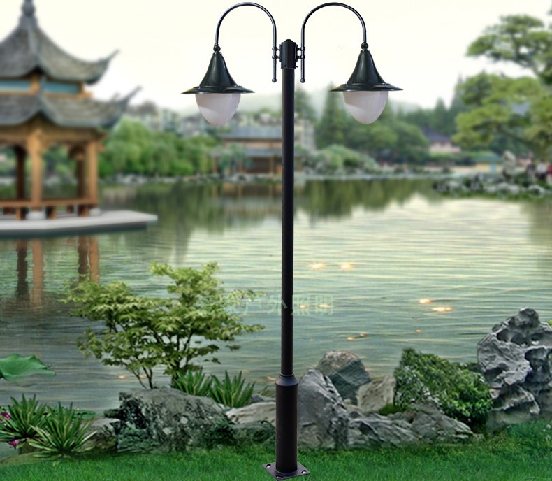 庭院灯头led景观灯户外3米小区路灯灯杆水草坪欧式双头高杆灯罩 灯头