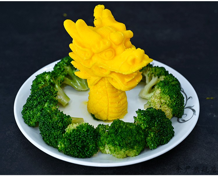 模具硅胶食品级网红摆盘神器创意酒店厨房龙形盘饰龙头模具龙尾模具