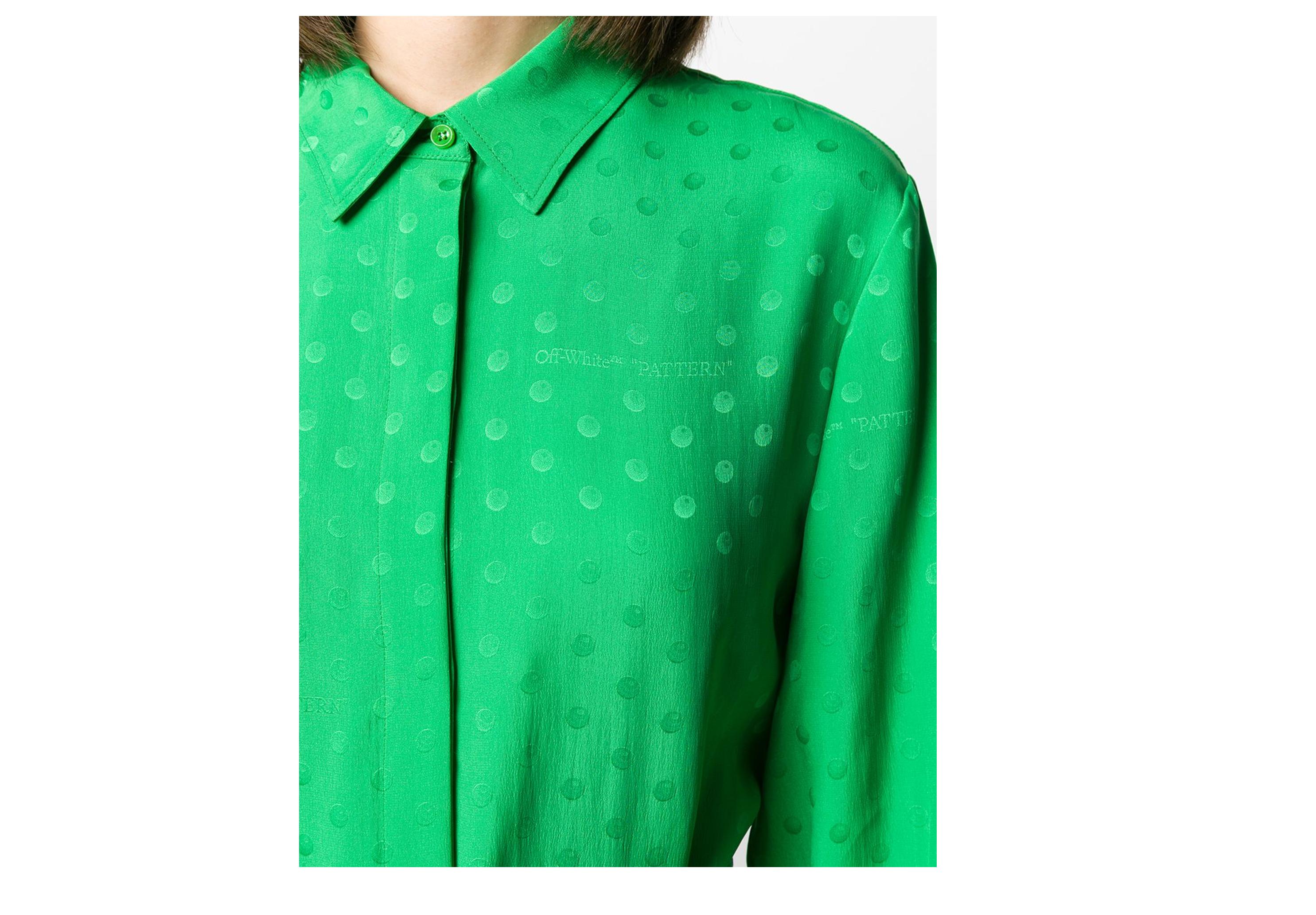 off-white 20秋冬女士波点衬衫裙 绿色 it36【图片 价格 品牌 报价】