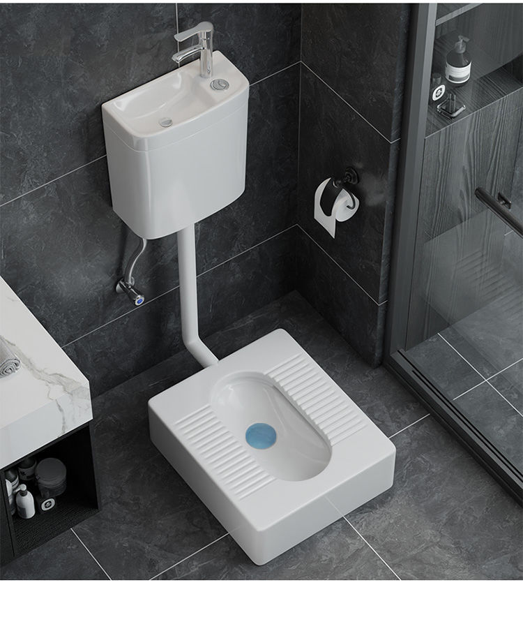 富茂鸿新款一体式陶瓷坐便器改蹲便器台式蹲便挖坑免砌台面蹲坑蹲厕