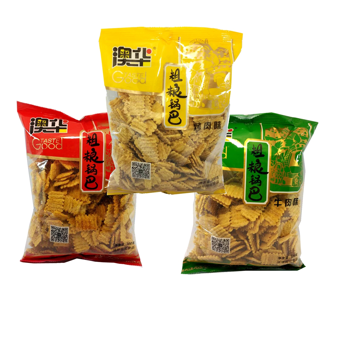 澳华粗粮锅巴300g*6袋烤肉麻辣牛肉味80后怀旧零食小吃茶点脆锅巴 6袋