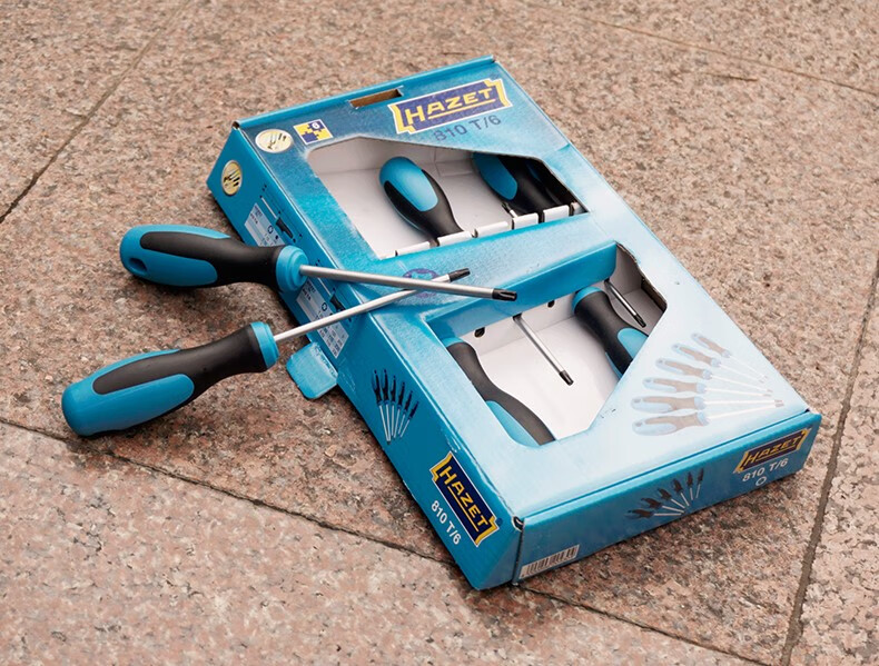 德国hazet哈蔡特进口梅花螺丝刀torx星型螺丝批汽修改锥工具 6件套星