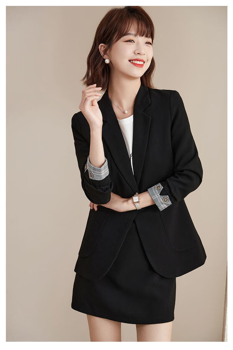 生正装洋气减龄小西服春秋面试职业套裙粉红色单件西装s高端质量保障