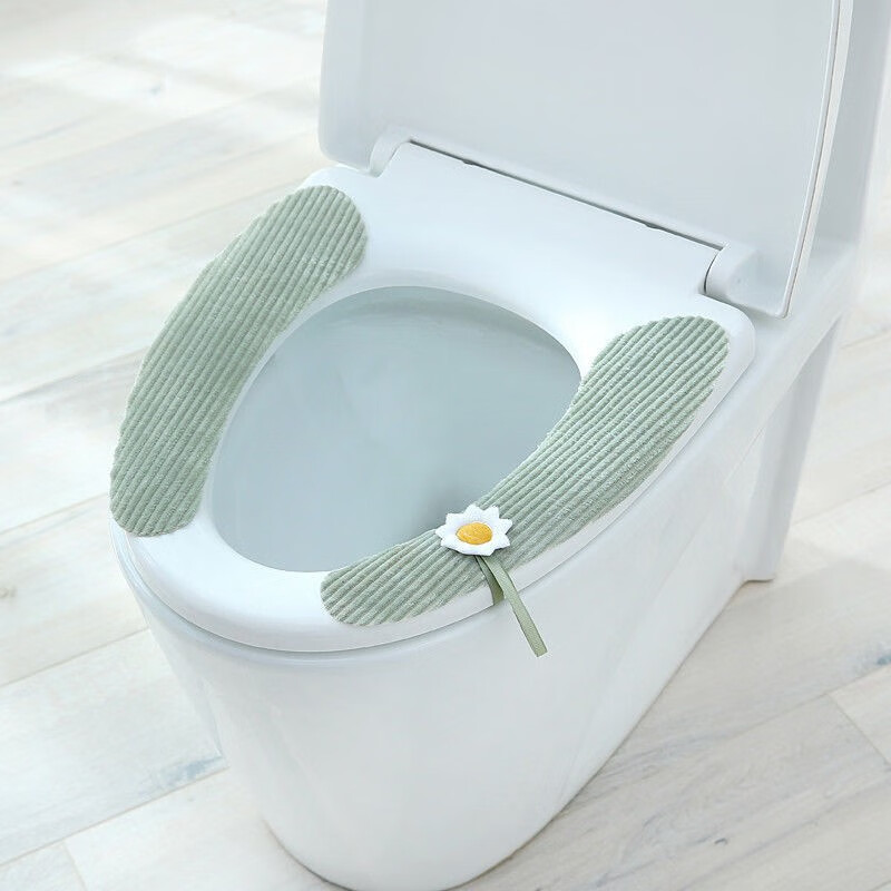 垫家用通用静电黏贴式毛绒网红秋冬季坐便贴马桶垫坐便套 品质小菊花