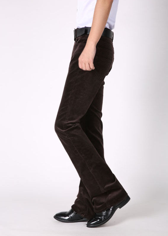 jeep微喇叭裤韩版男休闲裤小喇叭款修身男春夏秋冬季男士灯芯绒dxr