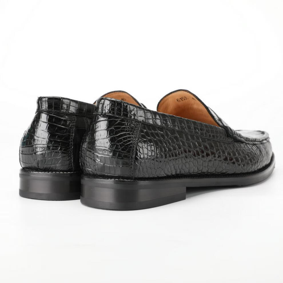 玛古芭轻奢品牌2020新款商务正装皮鞋男士真皮鳄鱼皮男鞋休闲手工皮鞋