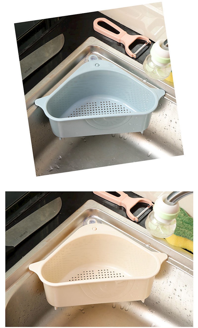 洗菜池塑料滤水挂篮厨房用品收纳置物架沥水槽 两个装蓝色【实惠】