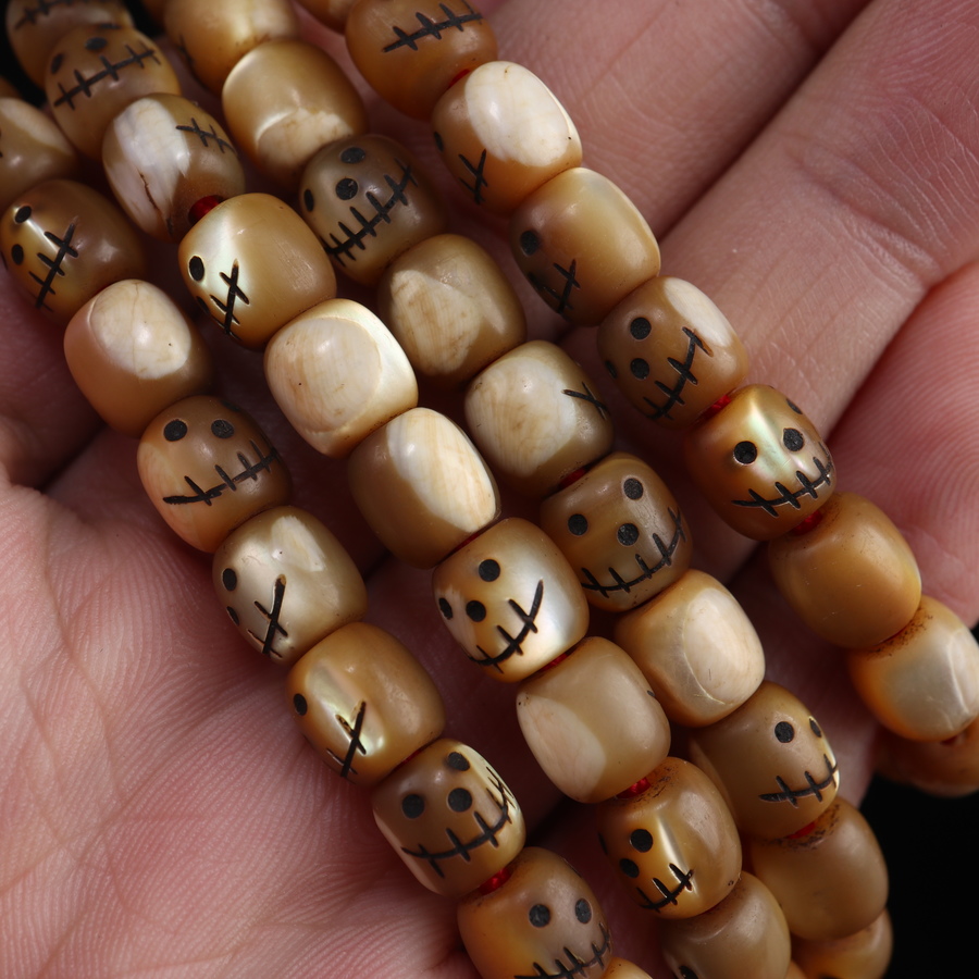 梵隅藏式雕刻尸陀林主阿呆鱼骨佛珠念珠108颗