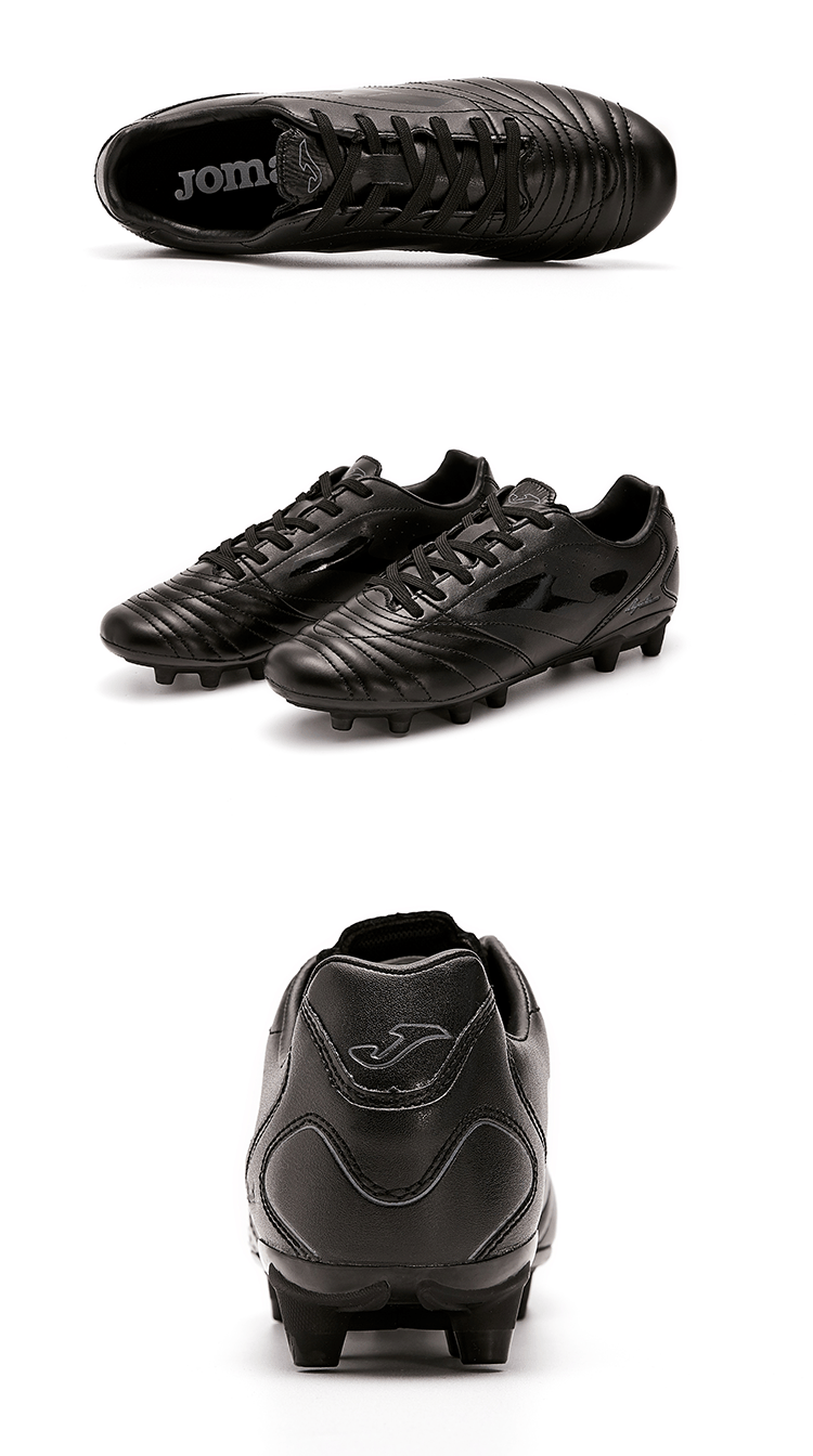 joma荷马足球鞋男足球意大利进口牛皮fg钉鞋训练专业运动球鞋 黑色 39