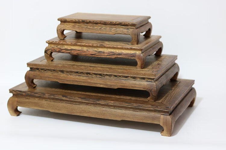 红木雕装饰品明式长方形大号木托明清古典实木奇石架盆景摆件底座礼品