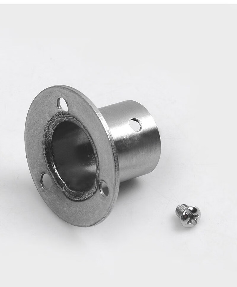 304不锈钢法兰座 衣柜挂衣杆配件管座圆管底座吊杆衣架毛巾座 矮脚