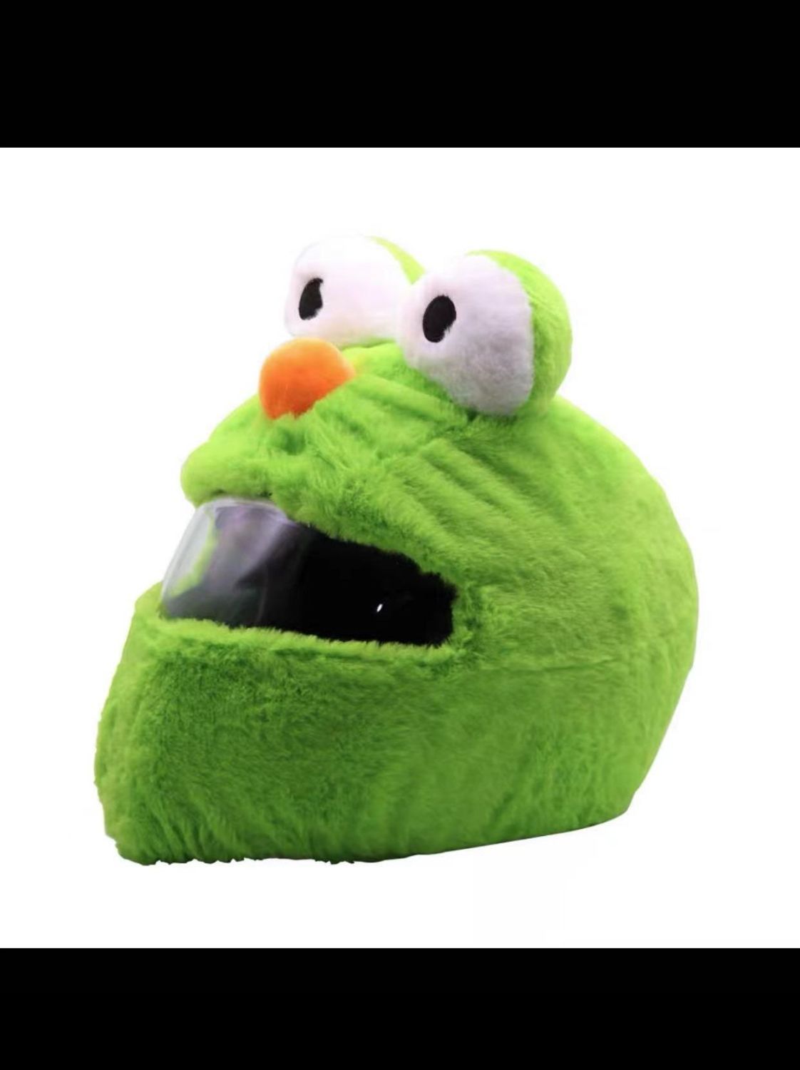 头盔保护头套史迪仔男女摩托全盔卡通熊猫青蛙小狗揭面盔毛绒跑车大号