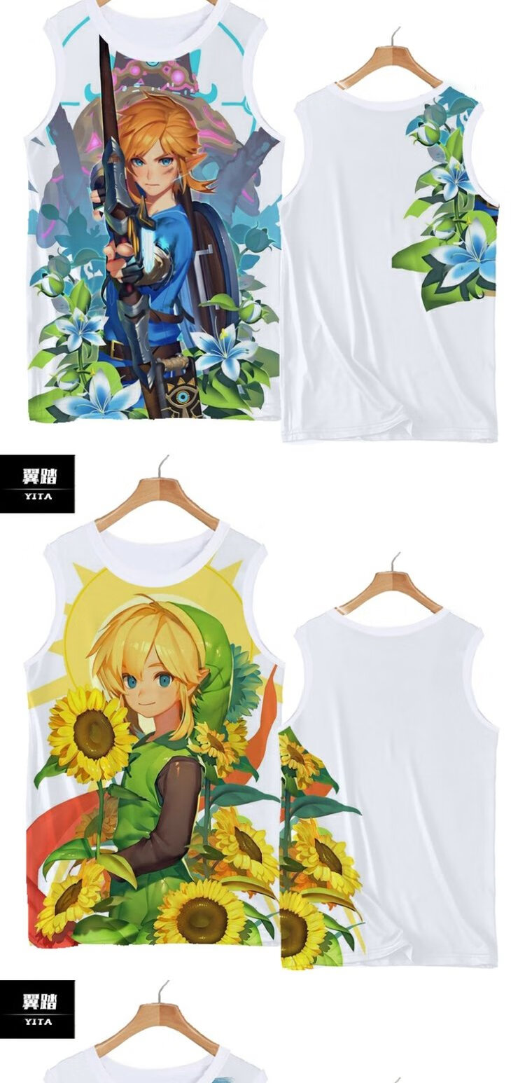 塞尔达林克塞尔达传说荒野之息林克英杰服装冰丝短袖t恤衫男女旷野
