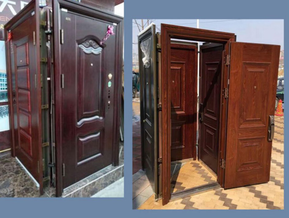 防盗门固定器支架上样品金属安装卡扣展示四门临推广连接件夹