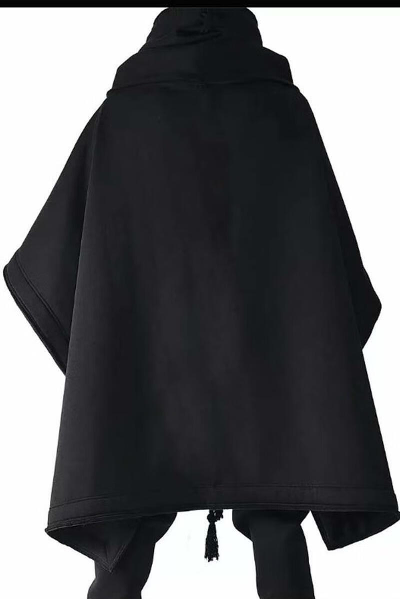 尤克达蒂个性发型师暗黑痞帅青少年酷炫披风斗篷中长款蝙蝠宽松秋冬