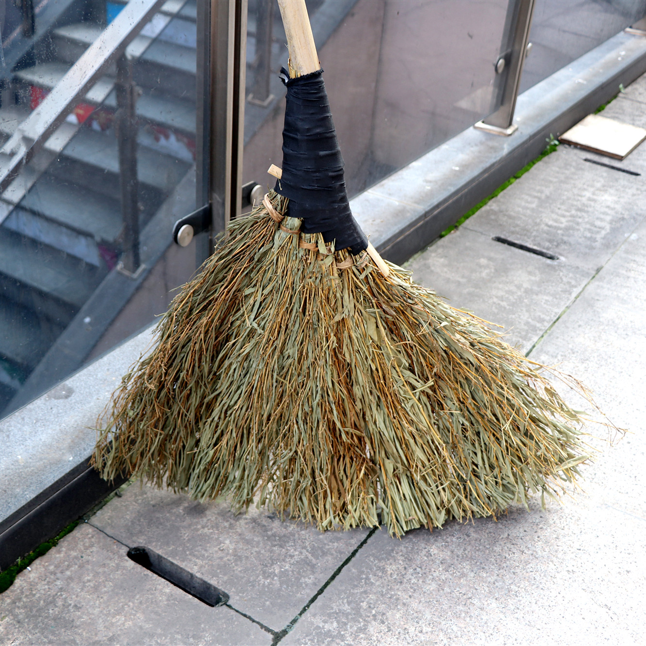 铁扫把铁扫帚户外物业大竹扫把清洁马路工地庭院加大黑皮竹苕帚 小铁