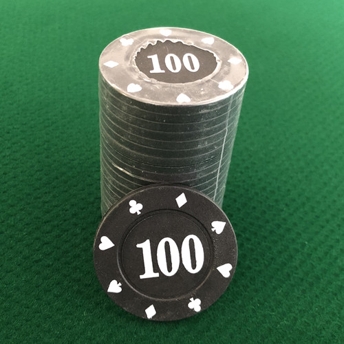 q100片盒麻将机筹码卡pvc筹码代币塑料卡双面盒装筹码音然黑无面值20